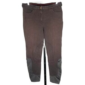 Equestrian Women's Denim Look Horseback Riding Pants Size 30R‎ Brown Stretchy